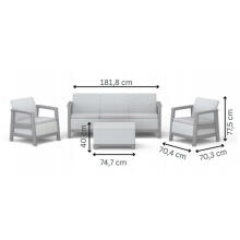 Aiam&ouml;&ouml;blikomplekt Scandi Linea 3-kohaline helehall/tumehall