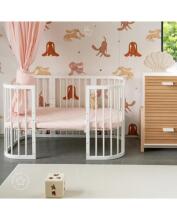 Waldin Baby Collection Bed Crib  7 in 1 Art.297432 White Multifunktsionaalne puidust 7-ühes transformeeriv võrevoodi