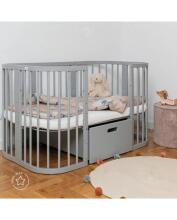 Waldin Baby Collection Bed Crib  7 in 1 Art.297433 Grey Multifunktsionaalne puidust 7-ühes transformeeriv võrevoodi