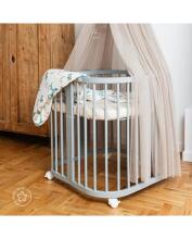 Waldin Baby Collection Bed Crib  7 in 1 Art.297433 Grey Multifunktsionaalne puidust 7-ühes transformeeriv võrevoodi
