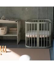 Waldin Baby Collection Bed Crib  7 in 1 Art.297434 Olive Multifunktsionaalne puidust 7-ühes transformeeriv võrevoodi