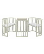 Waldin Baby Collection Bed Crib  7 in 1 Art.297434 Olive Multifunktsionaalne puidust 7-ühes transformeeriv võrevoodi
