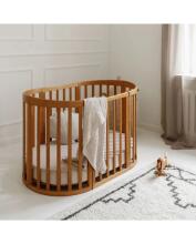 Waldin Oval Baby Collection Bed Crib  7 in 1 Art.297435 Vintage Multifunktsionaalne puidust 7-ühes transformeeriv võrevoodi