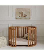 Waldin Oval Baby Collection Bed Crib  7 in 1 Art.297435 Vintage Multifunktsionaalne puidust 7-ühes transformeeriv võrevoodi