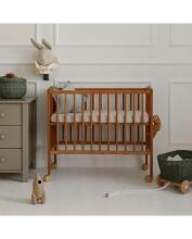 Waldin  Bedside Crib 2in1 Art.297437 Vintage Puidust 2-ühes võrevoodi/häll ratastel madratsiga