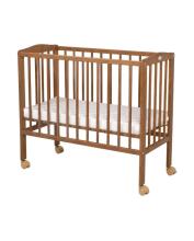 Waldin  Bedside Crib 2in1 Art.297437 Vintage Puidust 2-ühes võrevoodi/häll ratastel madratsiga