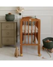 Waldin  Bedside Crib 2in1 Art.297437 Vintage Puidust 2-ühes võrevoodi/häll ratastel madratsiga