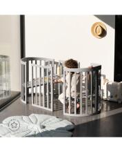 Waldin Oval Baby Collection Bed Crib  7 in 1 Art.297543 Grey Multifunktsionaalne puidust 7-ühes transformeeriv võrevoodi