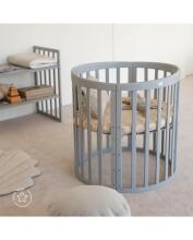 Waldin Oval Baby Collection Bed Crib  7 in 1 Art.297543 Grey Multifunktsionaalne puidust 7-ühes transformeeriv võrevoodi