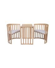 Waldin Oval Baby Collection Bed Crib  7 in 1 Art.297543 Grey Multifunktsionaalne puidust 7-ühes transformeeriv võrevoodi