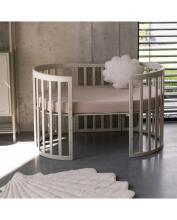 Waldin Oval Baby Collection Bed Crib  7 in 1 Art.297544 Olive Multifunktsionaalne puidust 7-ühes transformeeriv võrevoodi