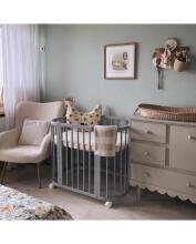 Waldin  Bed Crib  5 in 1 Art.297545 Grey Multifunktsionaalne puidust 5-ühes transformeeriv võrevoodi