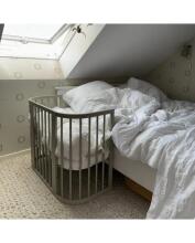 Waldin  Bed Crib  5 in 1 Art.297546 Olive Multifunktsionaalne puidust 5-ühes transformeeriv võrevoodi