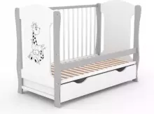 Elf Bed Zephyr Drawer Art.298057 White\Grey Puidust beebivoodi hoiuruumiga (120x60 cm)