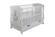 Elf Bed Zephyr Drawer Art.298057 White\Grey Puidust beebivoodi hoiuruumiga (120x60 cm)