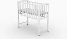 Elf Bed Mist Art.298059 White Puidust beebivoodi/häll ratastel (90x40 cm)