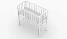 Elf Bed Mist Art.298060 Grey Puidust beebivoodi/häll ratastel (90x40 cm)