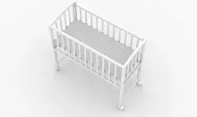 Elf Bed Mist Art.298060 Grey Puidust beebivoodi/häll ratastel (90x40 cm)