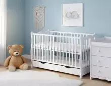 Elf Bed Juniper Drawer Art.298076 Grey Puidust beebivoodi hoiuruumiga (120x60 cm)
