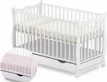 Elf Bed Juniper Drawer Art.298077 White Puidust beebivoodi hoiuruumiga (120x60 cm)