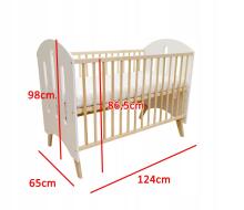 Elf Bed Leaf Art.298078 White Wooden baby crib 120x60 cm