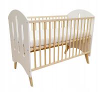 Elf Bed Leaf Art.298078 White Wooden baby crib 120x60 cm