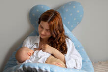 La Bebe™ Moon Satin Art.33558 Grey Additional Cotton Satin Cover for U-Shaped Pregnancy Pillow 36x185 cm