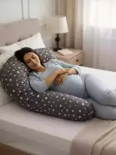 La Bebe™ Moon Satin Art.996539 Large Maternity & Nursing Pillow with Memory Foam Filling (Extra Soft & Silent Body-Contouring Fill) 36×195 cm