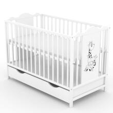 Elf Bed Petal II Drawer Art.298143 White  Puidust beebivoodi hoiuruumiga (120x60 cm)