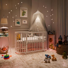 Elf Bed Crib Ovi  3 in 1 Art.298146 White  Multifunktsionaalne puidust 3-ühes transformeeriv võrevoodi