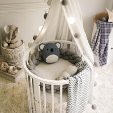 Elf Bed Crib Ovi  3 in 1 Art.298150 Nut  Multifunktsionaalne puidust 3-ühes transformeeriv võrevoodi