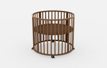 Elf Bed Crib Roundy  Art.298158 Black Stiilne ümmargune puidust võrevoodi