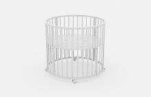 Elf Bed Crib Roundy  Art.298159 Nut Stiilne ümmargune puidust võrevoodi