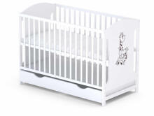 Elf Bed Meadow Art.298167 White/Natural Wooden baby crib  (120x60 cm)