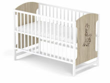 Elf Bed Meadow Art.298167 White/Natural Wooden baby crib  (120x60 cm)