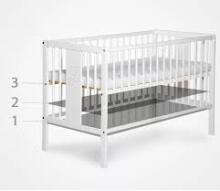 Elf Bed Meadow Art.298168 White/Grey  Puidust beebivoodi  (120x60 cm)