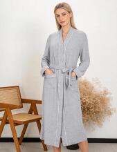 Italian Fashion Women Bathrobe Long Sleeve Art.298398 Grey Maternity robe