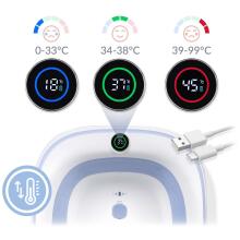 Foldable bathtub for children, infants with thermometer and Nukido NK-279 insert white-blue