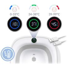 Foldable bathtub for children, infants with thermometer and Nukido NK-279 insert white-gray