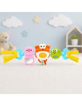 WOOPIE BABY Stroller and Crib Hanging Toy Sensory Musical Crab Mirror Fish 6m