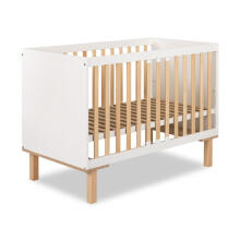 KLUPŚ Bed 120x60 with Barrier LAURA White-Beech