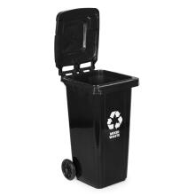 240L Large Wheelie Bin with Rubber Wheels – Black for Mixed Waste