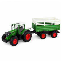 Remote Controlled RC Agricultural Tractor with Tipper Trailer and Lights 1:24