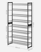 Metal Shoe Storage Art.299214 Black Jalanõuriiul,  metallist kapp riiulitega