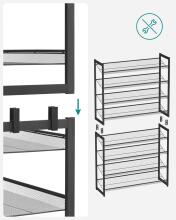 Metal Shoe Storage Art.299214 Black Jalanõuriiul,  metallist kapp riiulitega
