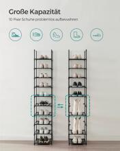 Metal Shoe Storage Art.299215 Black Shoe rack, metal cabinet with shelves 33 x 33 x 173 cm