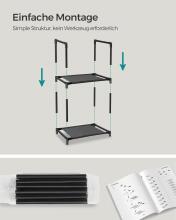 Metal Shoe Storage Art.299215 Black Shoe rack, metal cabinet with shelves 33 x 33 x 173 cm