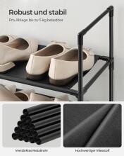 Metal Shoe Storage Art.299215 Black Shoe rack, metal cabinet with shelves 33 x 33 x 173 cm