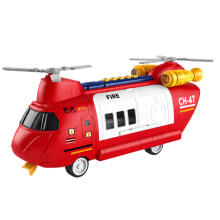 Large Foldable Firefighter Transport Plane with Vehicles, Lights, and Sounds