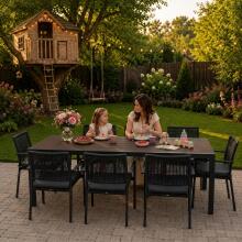Suur 8-kohaline aiapink 180x90 cm terrassile aeda pruun laud MultiGarden